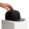 Black Plain Canvas Sun Hat With Breathable Material And Stylish Print For Outdoor Activities