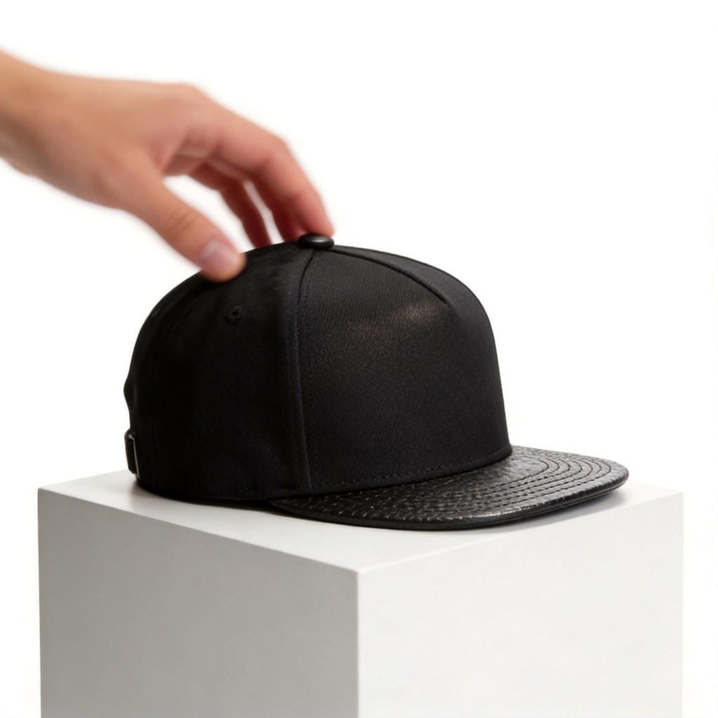 Black Plain Canvas Sun Hat With Breathable Material And Stylish Print For Outdoor Activities