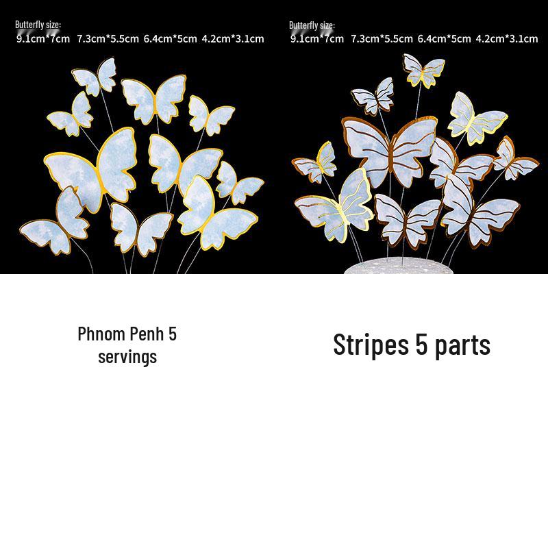 Toppere de tort fluturi roz cu margini aurii - Perfecte pentru sărbătorile de ziua de naștere ale prințeselor