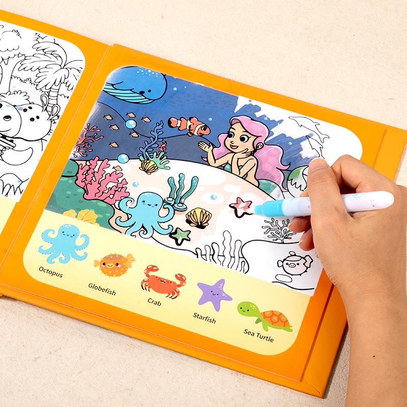 Children's Reusable Graffiti Quiet Book: Animals & Transportation Educational Toy for Toddlers
