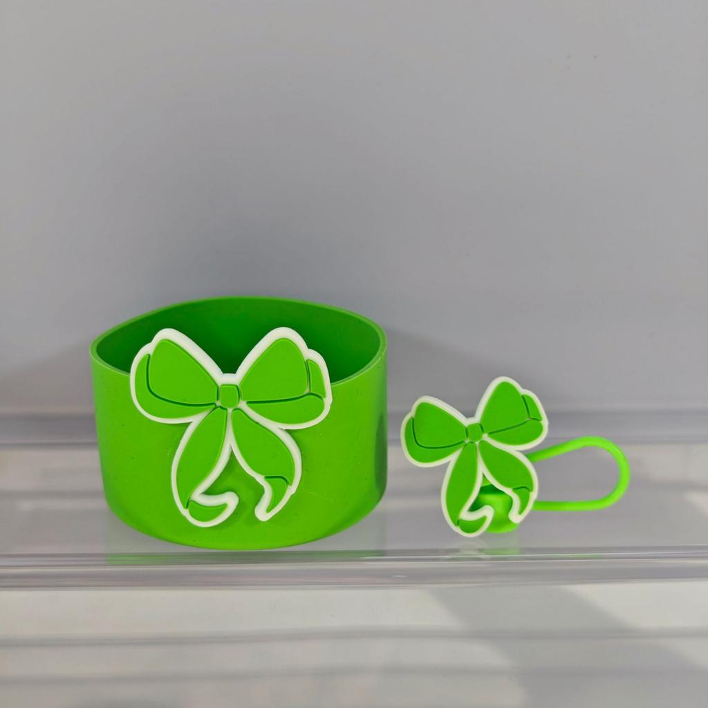 Cute Bow Silicone Boot Bottom Sleeve Cover for Stanley 30/40 OZ Tumbler Cup Protection Case Straw Covers Cap For Stanley Cup