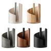 Mountain Paper Towel Holder Countertop with Wood Round Base And Iron Holder One-Hand Tearing Wood Paper Towel Holder for Kitchen Dining Room