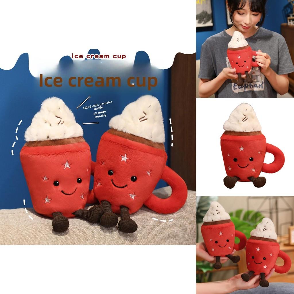 Eisbecher Plüschtier mit Kurzflorstoff für Kindergeschenk und Kinderzimmerdekoration