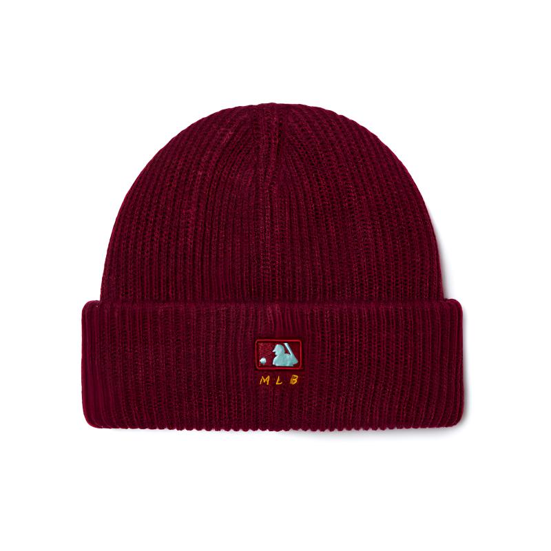 MLB Acrylic Beanies Unisex Burgundy Fashion 3ABNM1126-43WIS