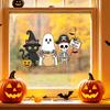 Static Glass Sticker, No Residue Reusable Window Clings, Festive Glass Decal with Halloween Dwarf Wizards Black Cats Ghosts Skeletons Pattern