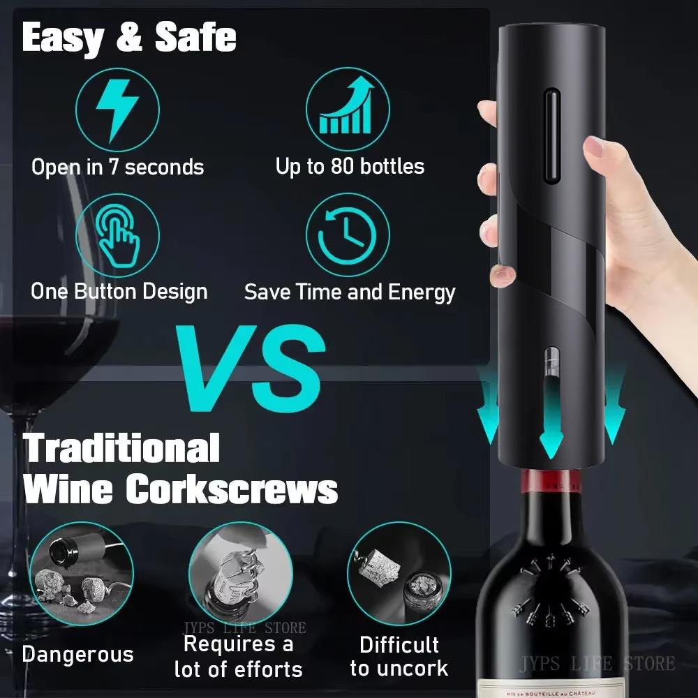 Electric Red Wine Opener Gift Set Automatic Corkscrew Wine Aerator Electric Bottle Opener Set For Kitchen Bar Party Wine Tools