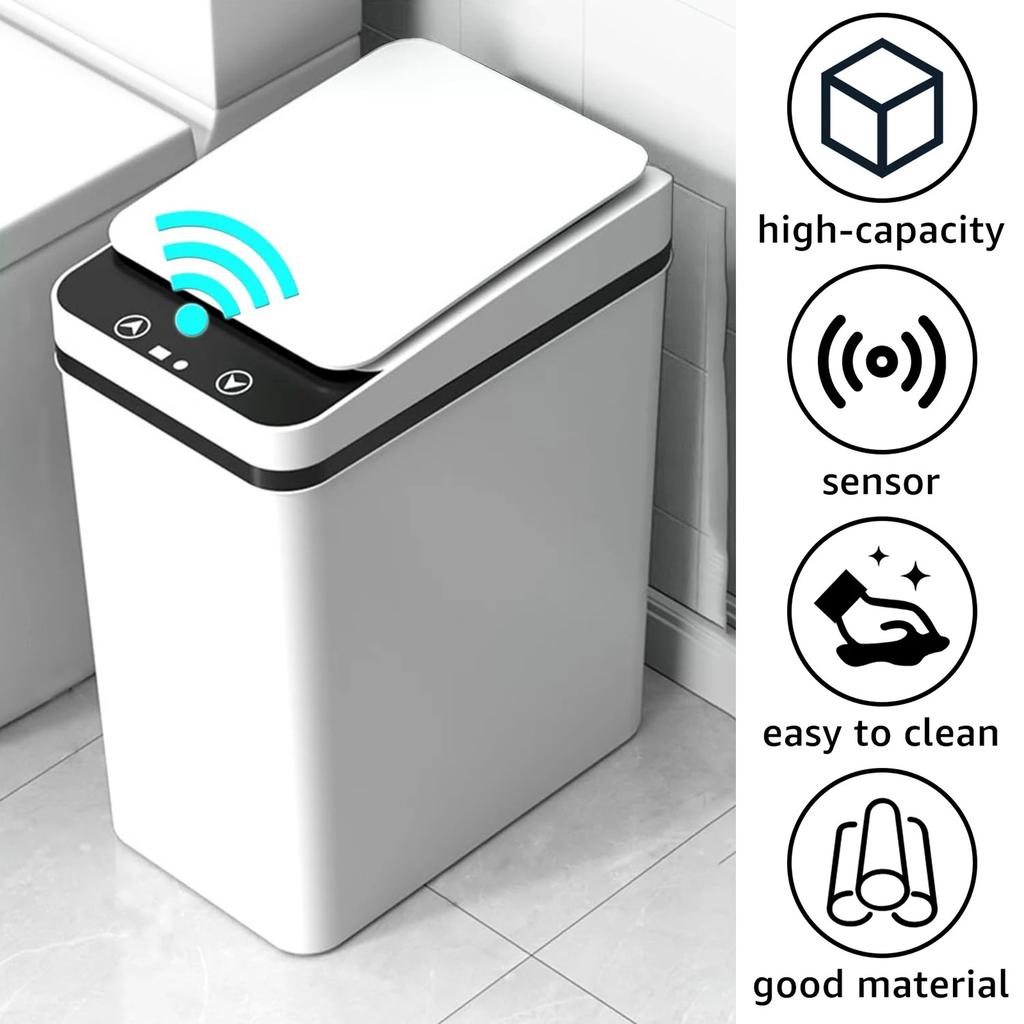 12L Automatic Sensor Trash Can Touchless Infrared Motion Sensor Smart Trash Can for Kitchen Bathroom Waterproof Wastebasket