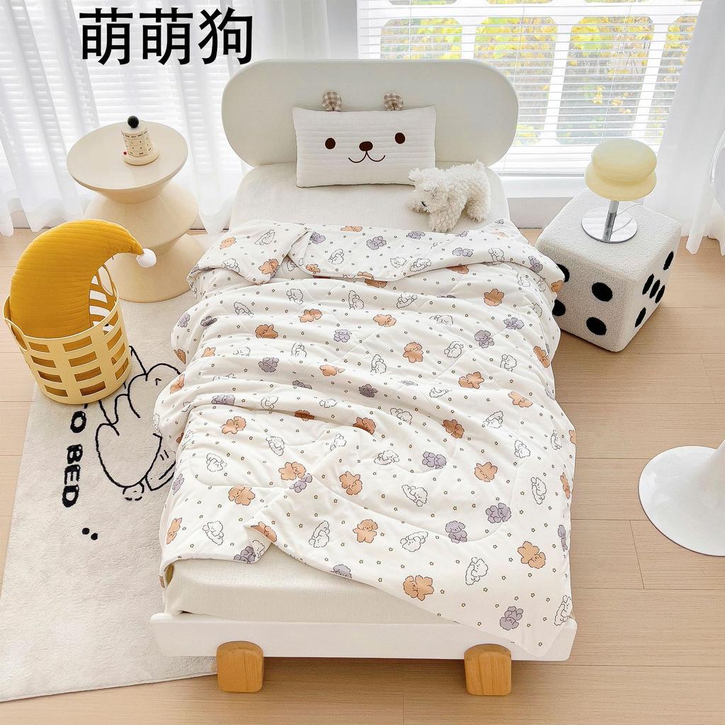 2024 New Children's Summer Quilt Knitted Cotton Summer Quilt Kindergarten Duvet Ice Cream Summer Quilt Airable Cover