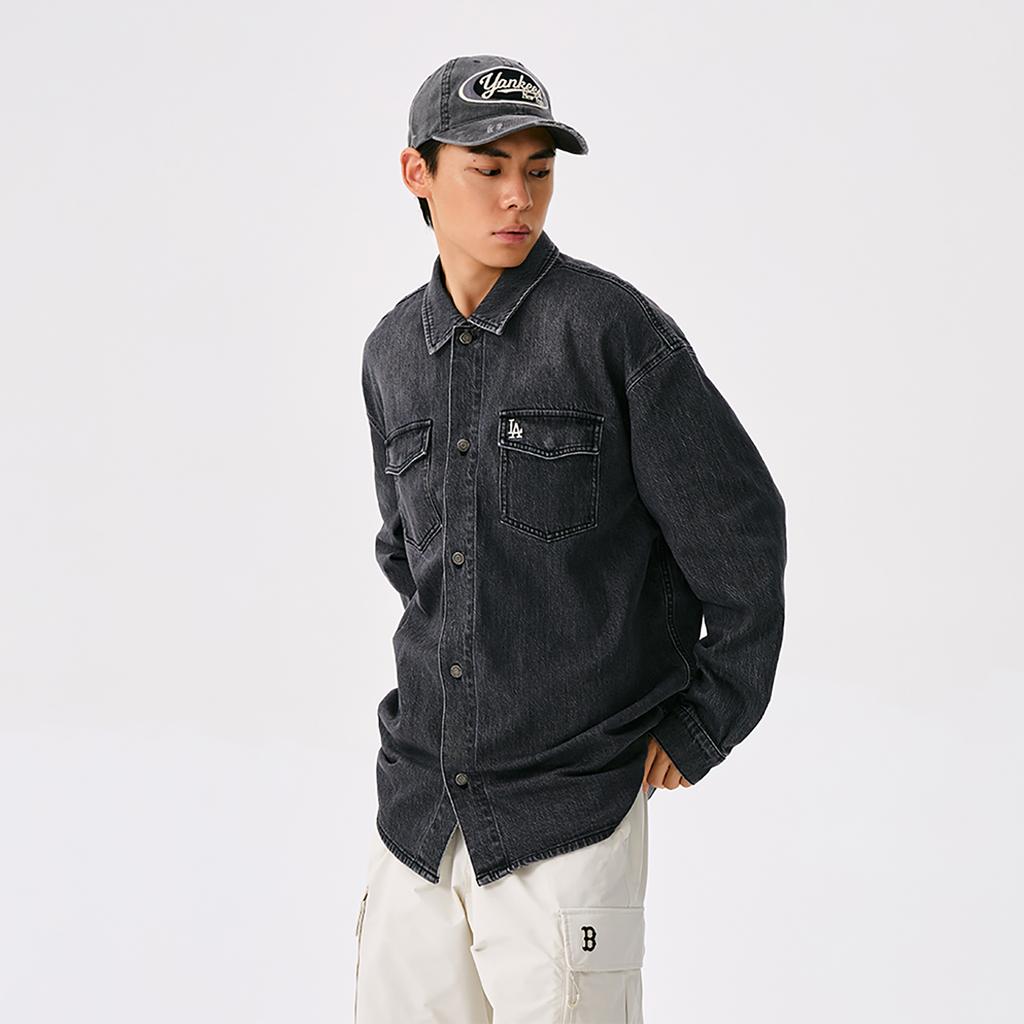 New MLB Preppy Style Collection Los Angeles Dodgers 25FW Shirt Unisex Standard Black 3ADRV0154-07BKS