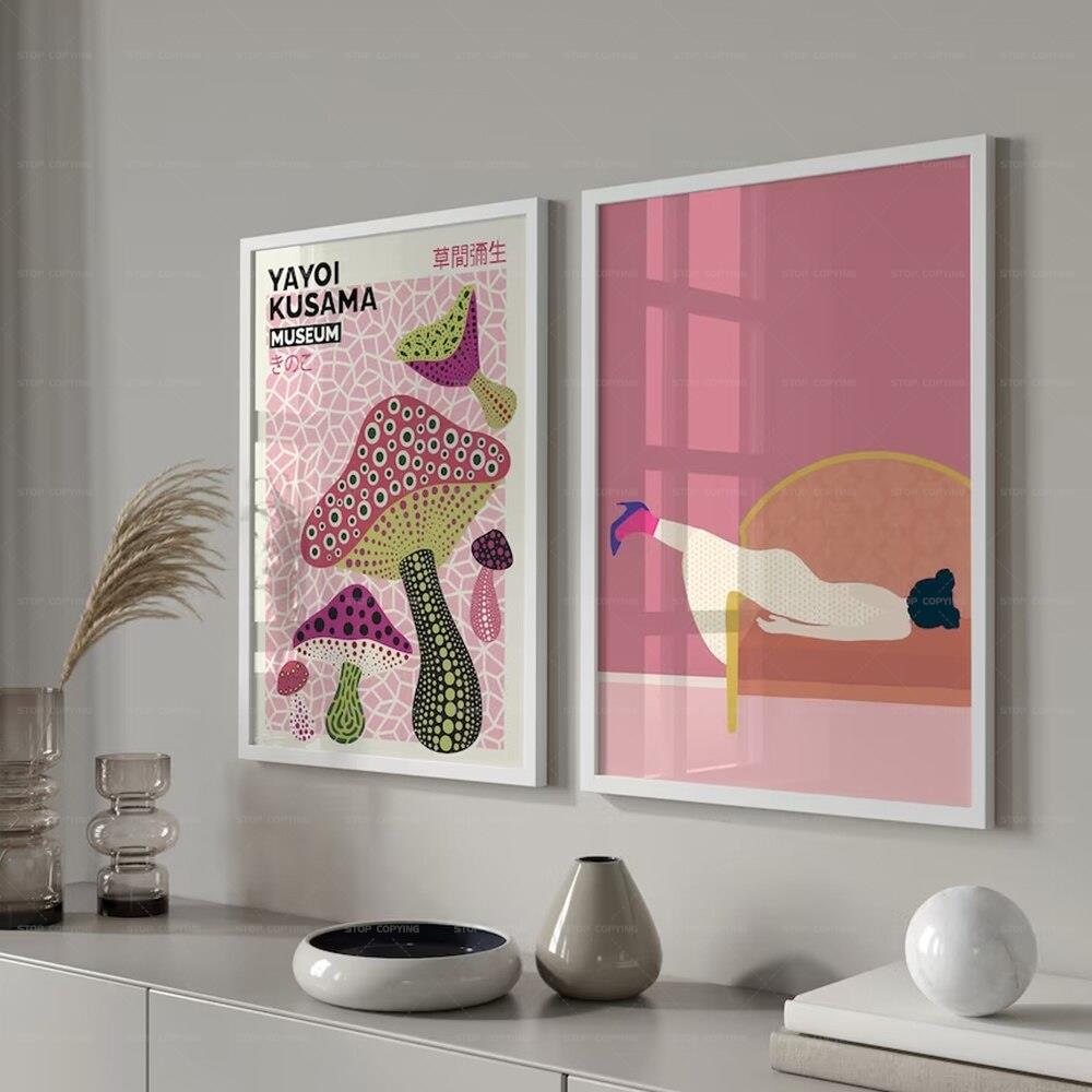 

Современная японская художественная выставка Yayoi Kusama, настенная живопись на холсте, постеры для гостиной, домашний декор