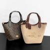 Nova bolsa de balde clássica presbiopia portátil couro cesta de vegetais bolsa de ombro único transversal versátil bolsa feminina