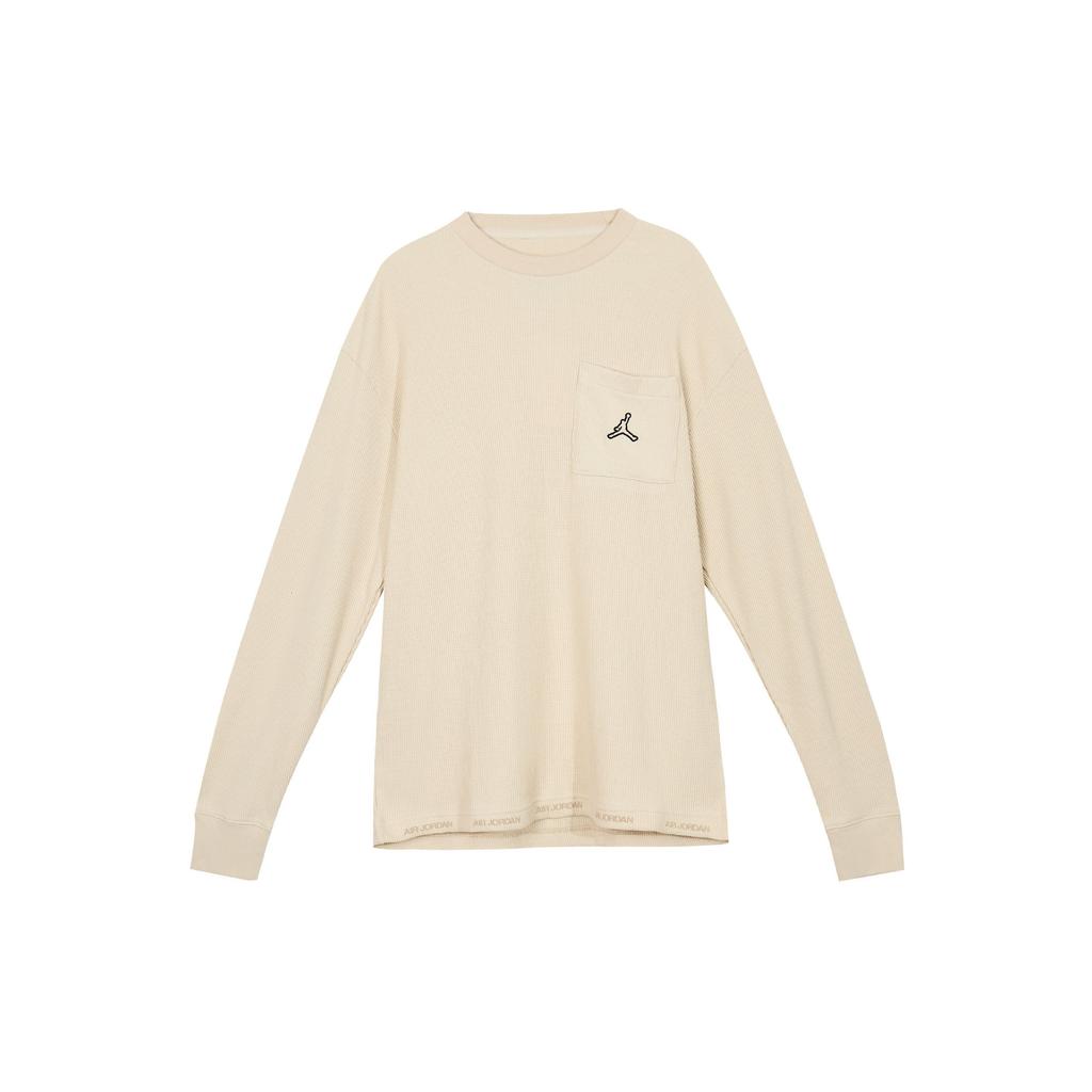 Jordan Embroidered Logo Crew Neck Long Sleeve T-Shirt With Drop Shoulders Men Tops Saffron DV1586-206