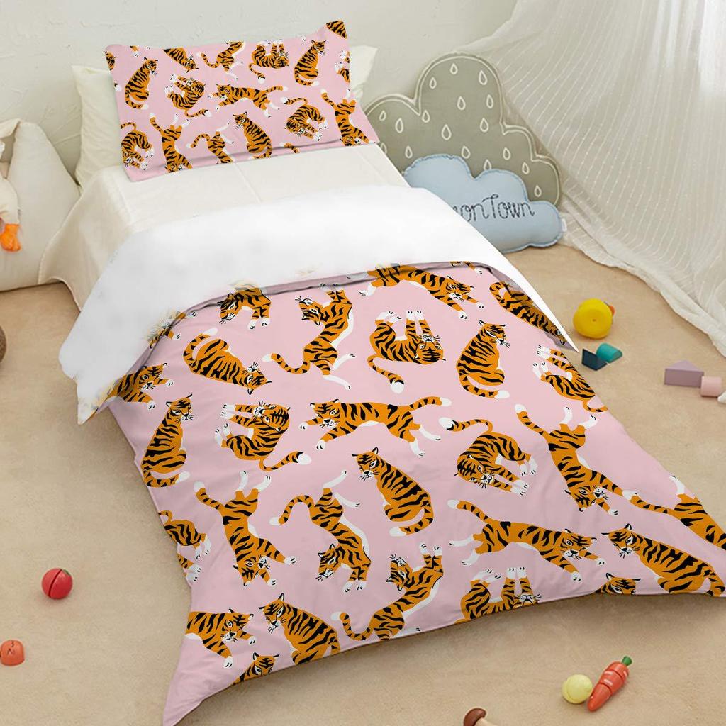 Cute Cartoon Animal Bedding Three-Piece Quilt Cover