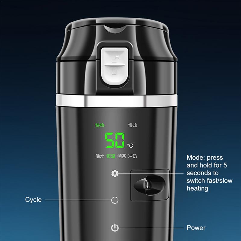 500ml Car Heating Cup 12/24V Water Boiler Kettle Portable Electric Thermal Cup For Coffee Hot Water Car Electrical Appliances