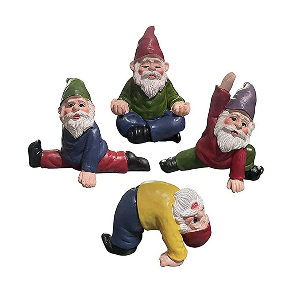 

Yoga Dwarf Drunken Elf Creative Gnome Gifts Dwarf Resin Ornaments Realistic Detailed Figurine Sculpture for Room Outdoor Decor