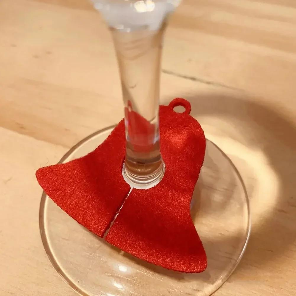 10pcs Felt Wine Cup Glass Ring Card Christmas Home Decoration Table Xmas New Year Eve Party Decoration Supplies Navidad Noel