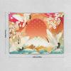 Japanese Tapestry Cherry Blossom Crane Sea Wave Fuji Mountain Red Sun Pattern Printed Wall Tapestry Painting Wall Hanging for