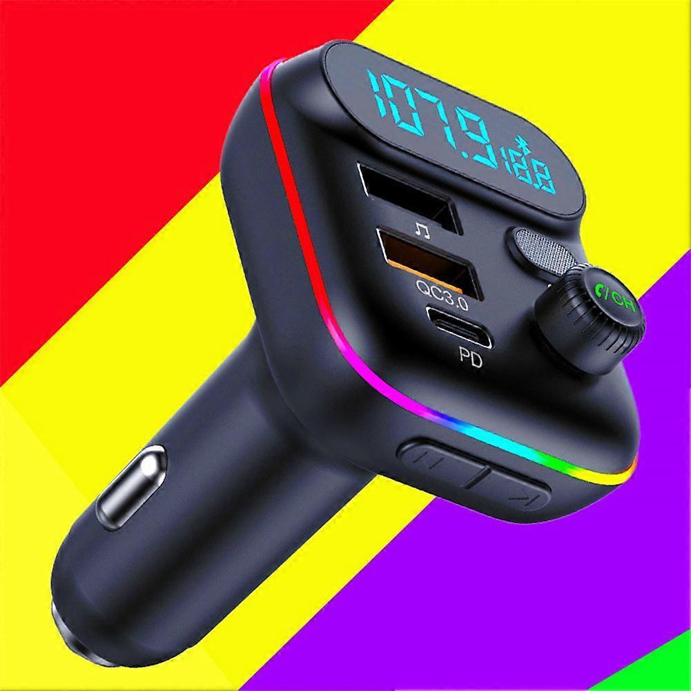 Bluetooth5.0 Car Adapter FM Transmitter USB AUX Radio Handsfree MP3 Music Player