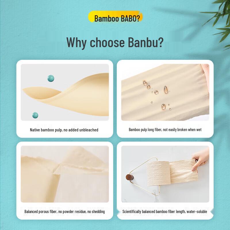 Banbu Natural Bamboo 3-Ply Toilet Paper