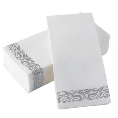 25Pcs Vintage Disposable Table Napkin Gold/Silver Printing Wood Pulp Table Tissue Degradable Thickened Hand Towel Event