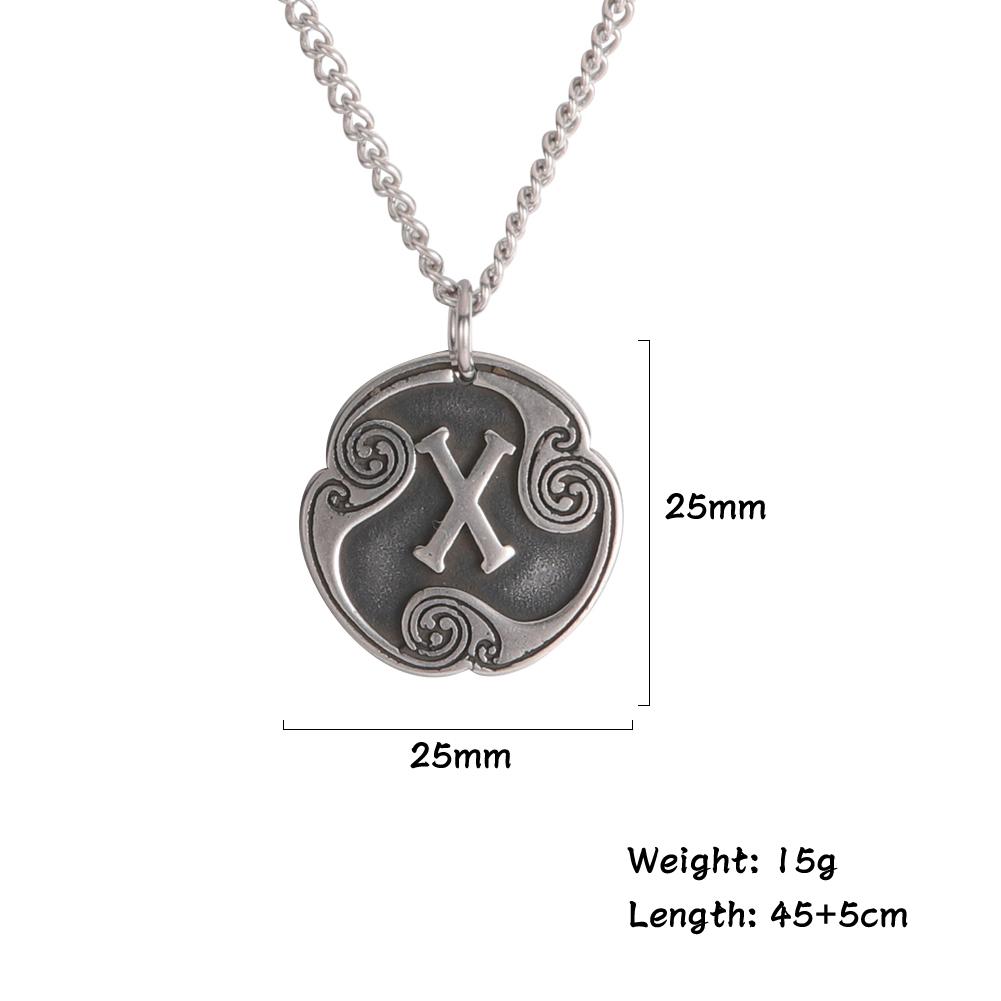Vintage Norse Rune Necklace Viking Jewelry Stainless Steel Pendant Wicca Amulet Gift for Men Women
