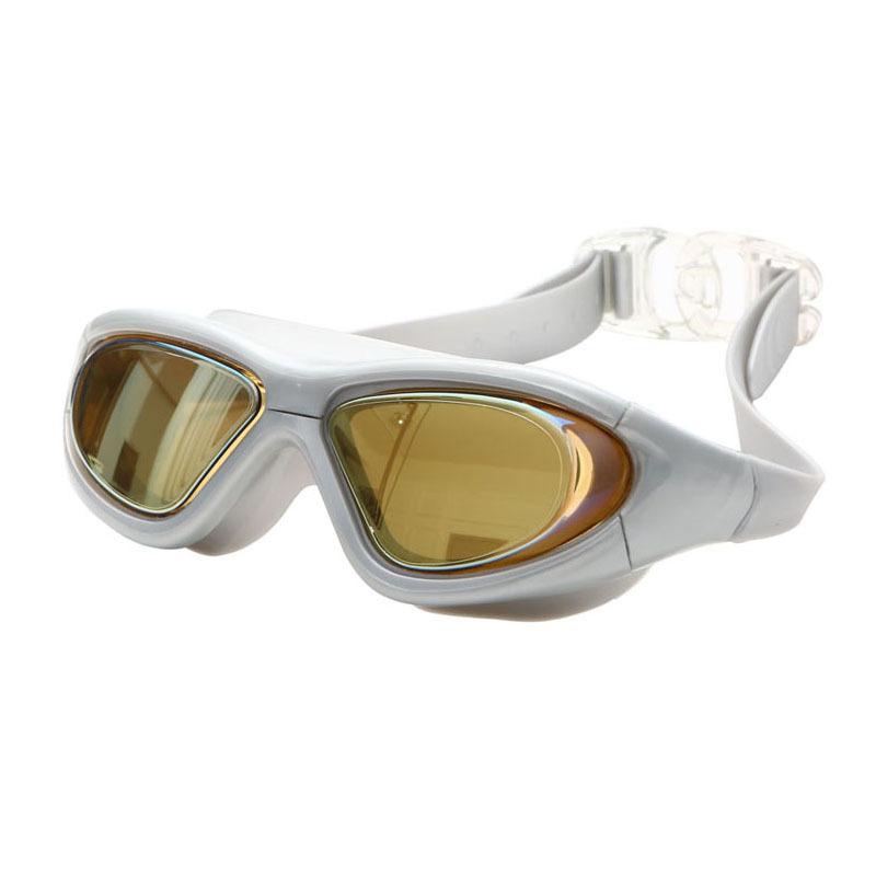 Prescription large-frame swimming goggles with electroplated coating, waterproof, anti-fog, high-definition swimming glasses