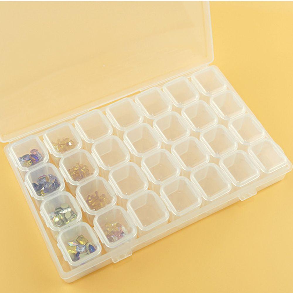 Box Double Sealed Removable Pill Case Plastic Storage Box Diamond Rhinestone Organizer Nail Art Accessories Beads Container