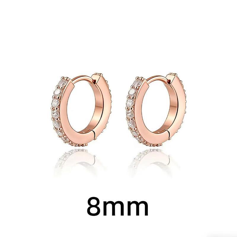 2 Stück/Paar Anlaufgeschützte Metall Zirkonia Creolen Ohrringe Gold Silber Farbe Huggie Knorpel Ohrring Piercing Schmuck