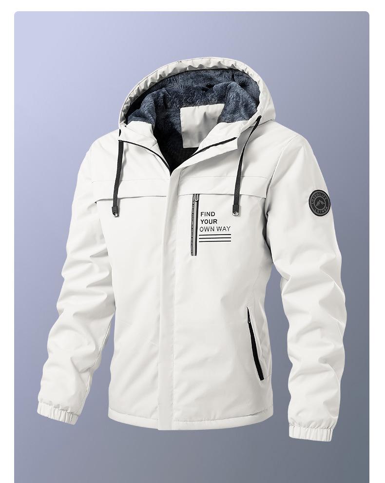 Men's Fleece-Lined Hooded Casual Jacket - 2025 Autumn/Winter Collection