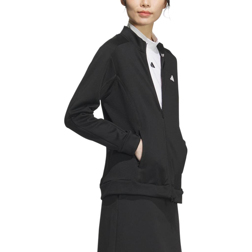 adidas Cold.Rdy Retro Sports Golf Stand Collar Long Sleeve Jacket Women Jacket Black IS4792