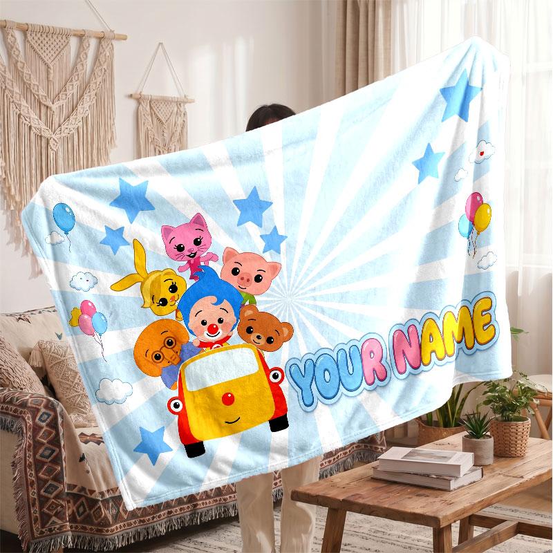 Coperta in Flanella Personalizzata El Payaso Plim Plim, Testo Nome Stampato Personalizzato, Coperta Calda Morbida per Divano Letto