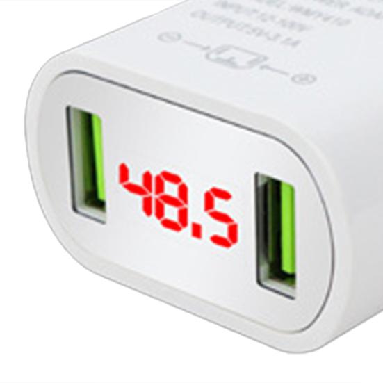 Electric Car Phone Charger LED Digital Display DC 12-100V Electric Vehicle Phone USB Power Adapter with Voltmeter for Smartphone