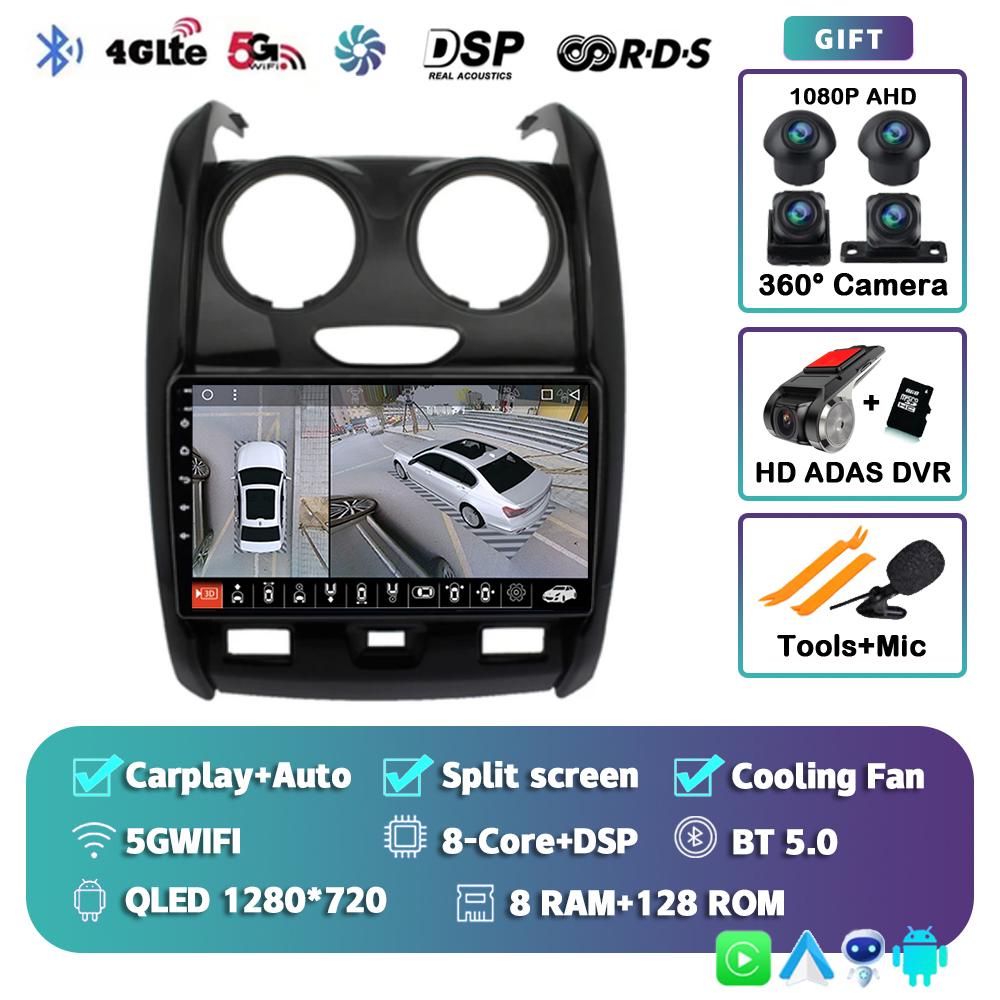 Android 14 Carplay 4G+WIFI for Renault Duster 2015 2016 2017 2018 2019 2020 DSP Car Radio Multimidia Video Player GPS Navigation