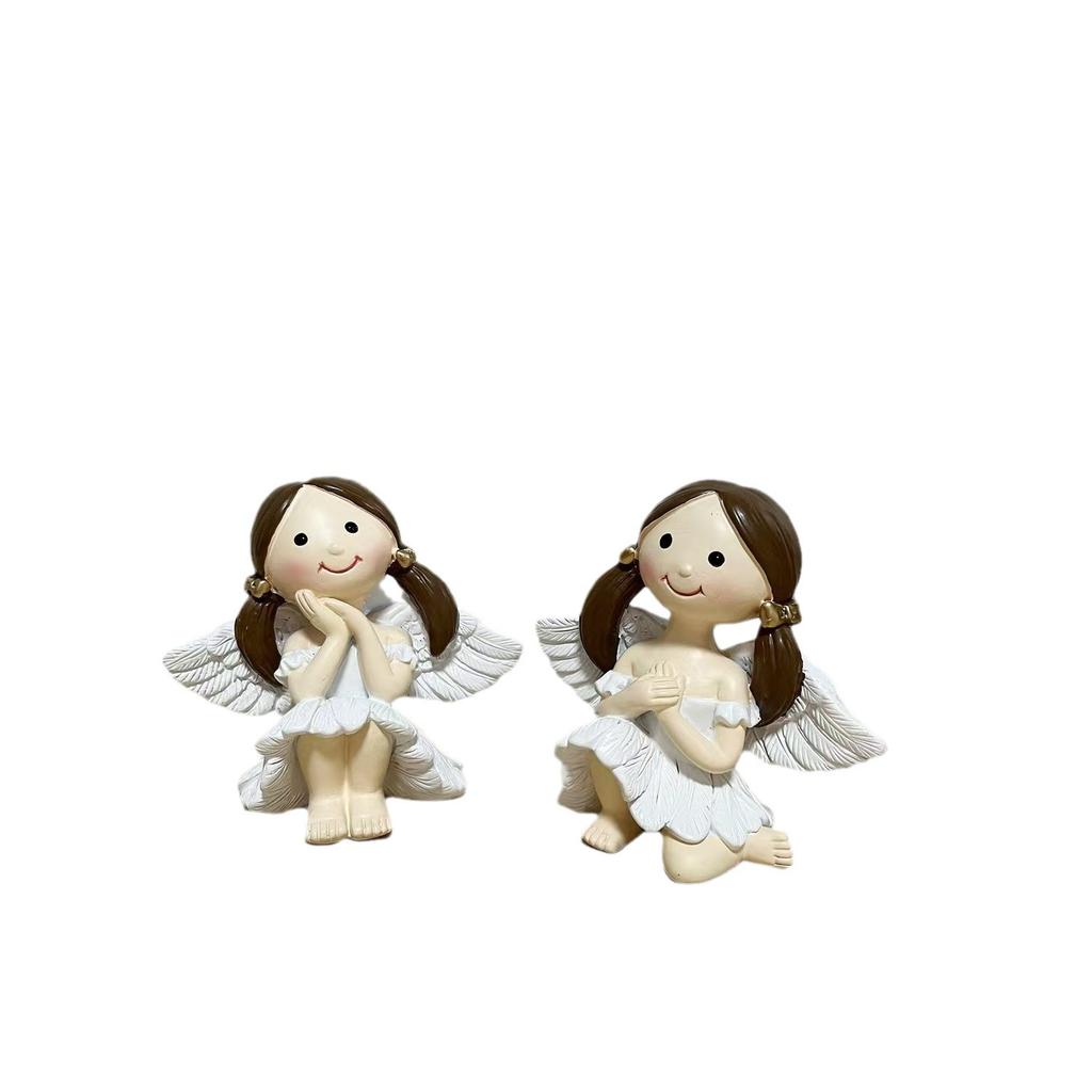 Angel girl statue ornament, suitable for home desktop decoration, suitable for gifts for sisters and friends