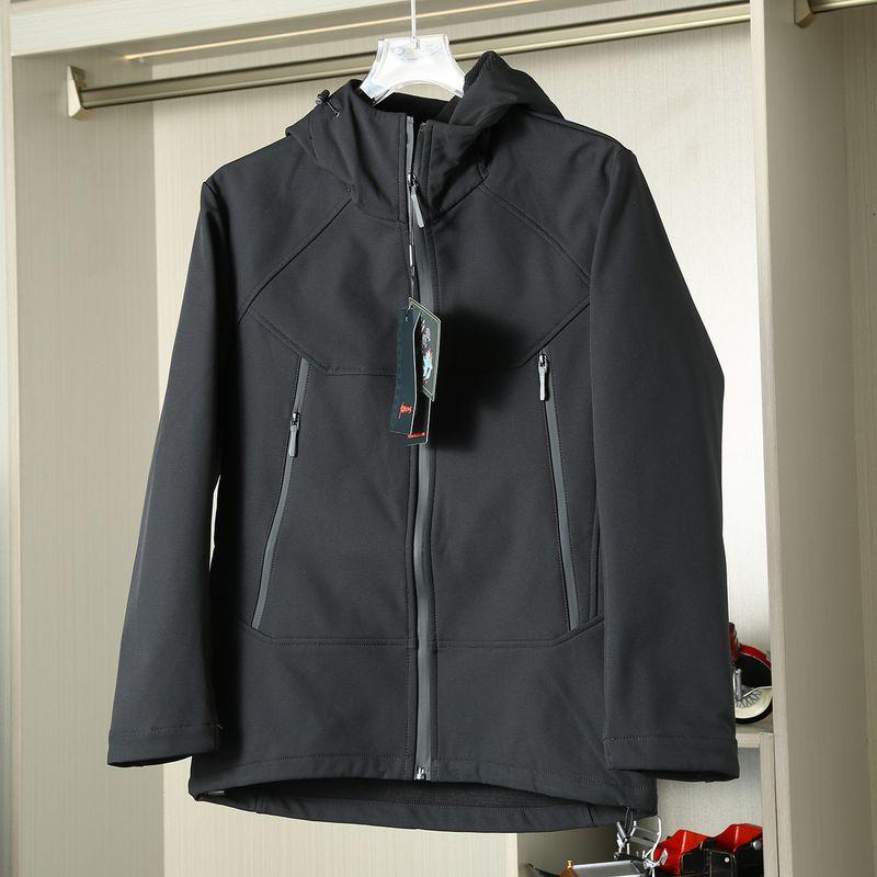 European and American New Style Outdoor Windproof and Water-Resistant Softshell Jacket for Men, Hooded Zip-Up Jacket, Multi-Color Softshell Clothing
