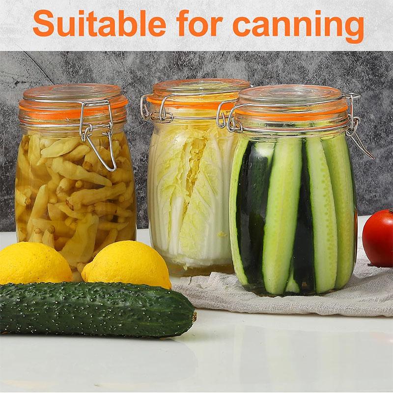 HeY LiLac Glass Mason Jar Wide Mouth Mason Jars with Airtight Lids Large Leak Proof Mason Canning Jar Clear Storage Canister Jar