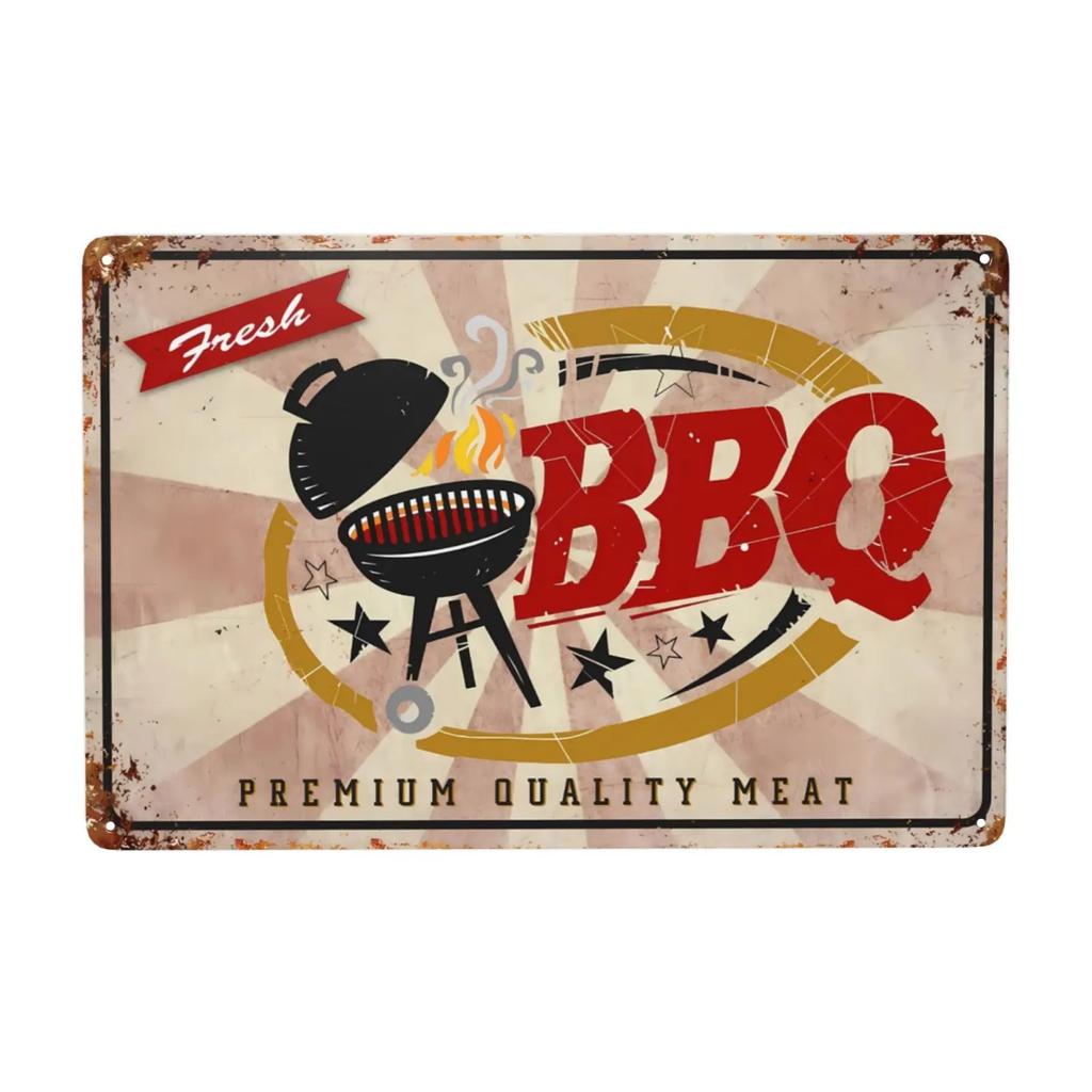Semne metalice vintage pentru grătar, semn pentru grătar, semn pentru grătar, Bine ați venit la zona de grătar, semn pentru grătar, decor de perete pentru grătar, 8x12 inch