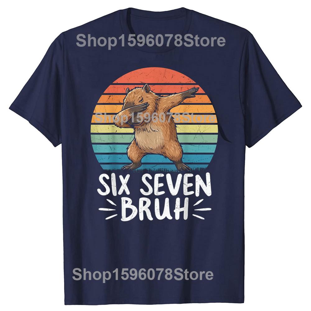 Funny 67 Capybara Graphic Tshirts Unisex Womens Fashion Casual Tshirt 100 Cotton Loose Oversized Crewneck Collar Hip Hop T Shirt S