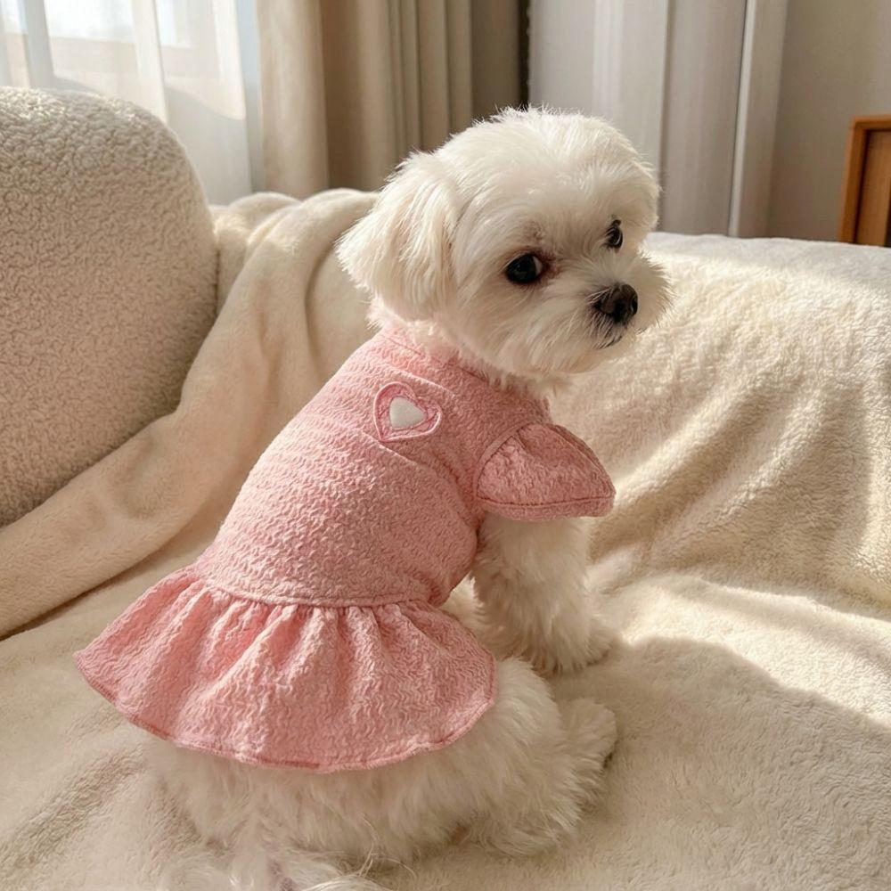 Flying Sleeve Dog Princess Dress Breathable Mesh Princess Apparel Pet Cake Skirt  Daily Wear