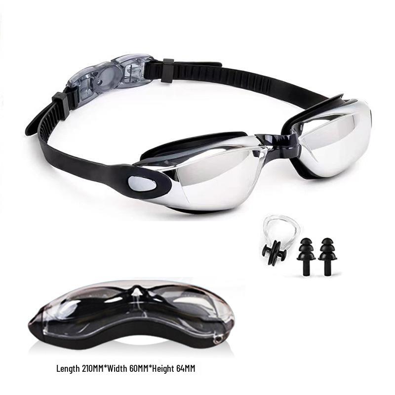 High-Definition Anti-Fog Myopia Silicone Swim Goggles Set