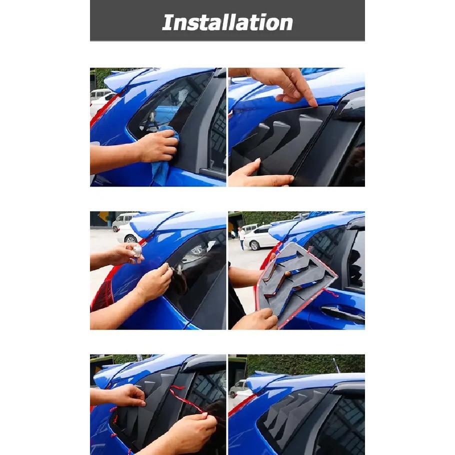 Für Honda Jazz Fit 2014 2015 2016 - ABS-Kunststoff Heckfenster Vierteljalousie Abdeckung Seitenlüftung Verkleidung Auto Klebe Zubehör