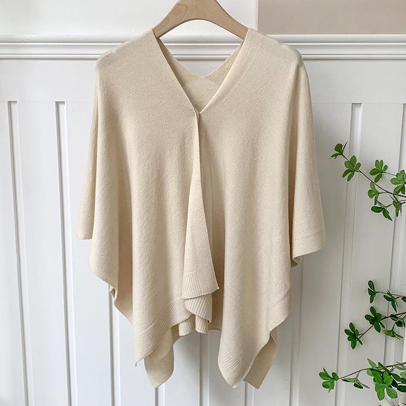 Women’s Lightweight Knit Cape Shawl – Long Sun Protection Summer Cover Up Cardigan