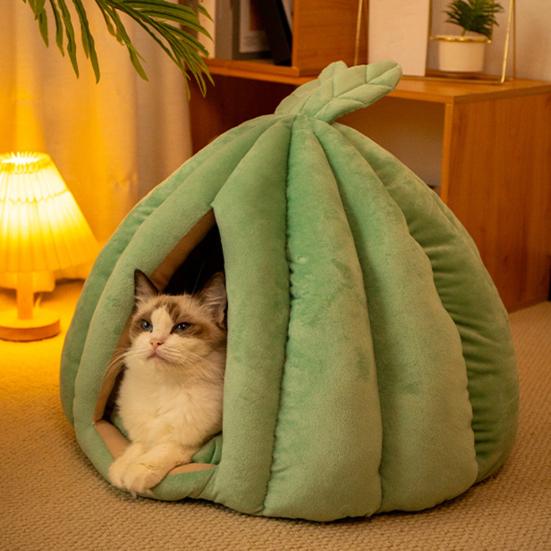 Closed Cat Nest Winter Warm Pet Bed Cactus Ball Shape Pet