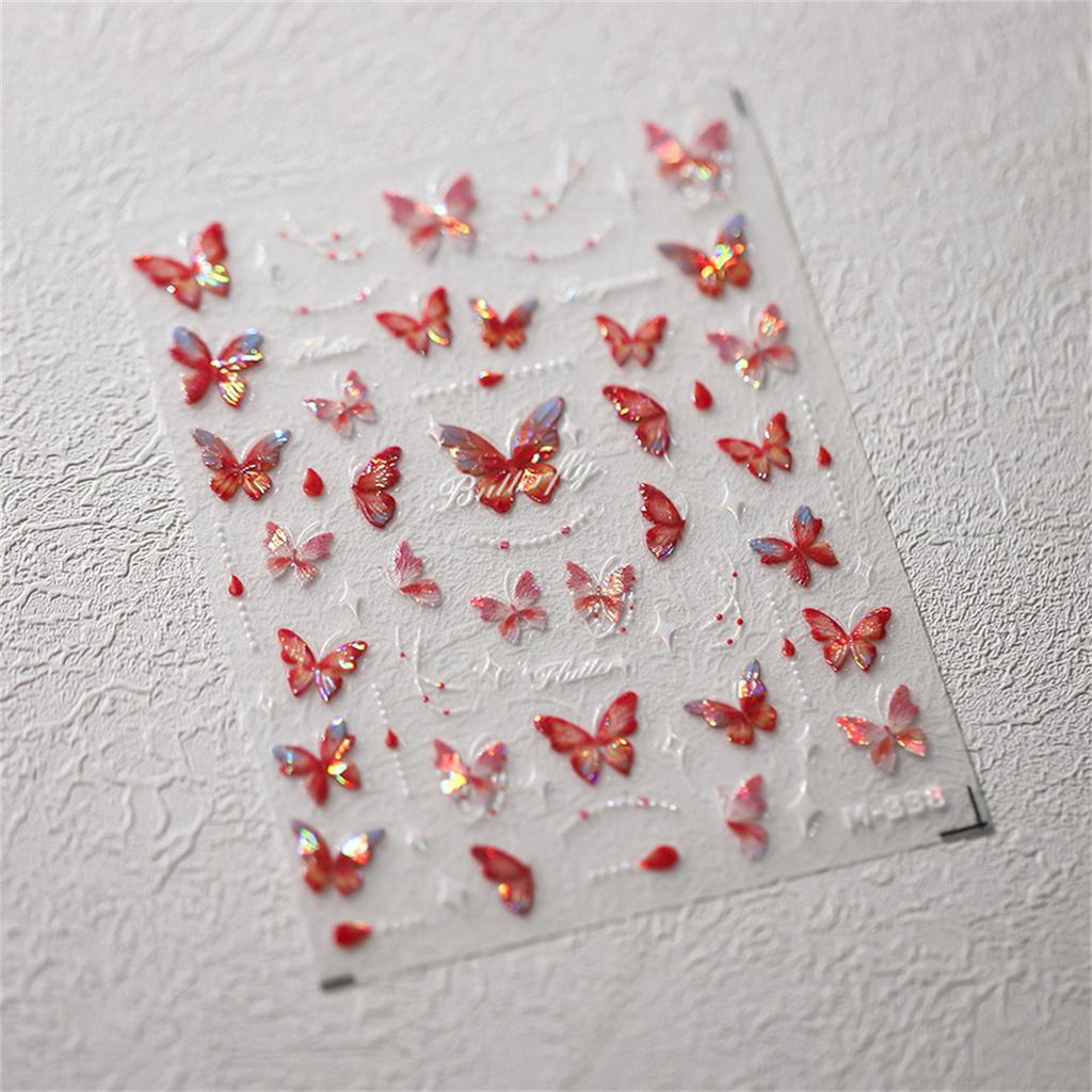 1pcs 5D Fashion Cartoon Mini Bow Nail Art Stickers Red Black White Ribbon Nail Decorations Decals DIY Nail Accessories