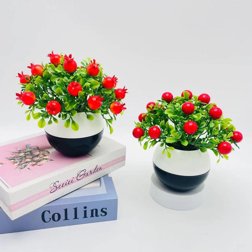 Chili Plastic Cherry Fruit Bonsai With Realistic Design Home Decoration Event