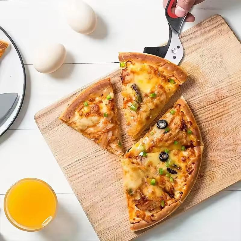 Çok Fonksiyonlu Pizza Makası Paslanmaz Çelik Bıçak Sökülebilir Kesme Aletleri Ergonomik Sap Siyah&Kırmızı Restoran Mutfağı İçin