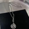 Hollowed Vortex Necklace Gothic Metal Chain Jewelry New Spiral Pendant Necklace  Gifts