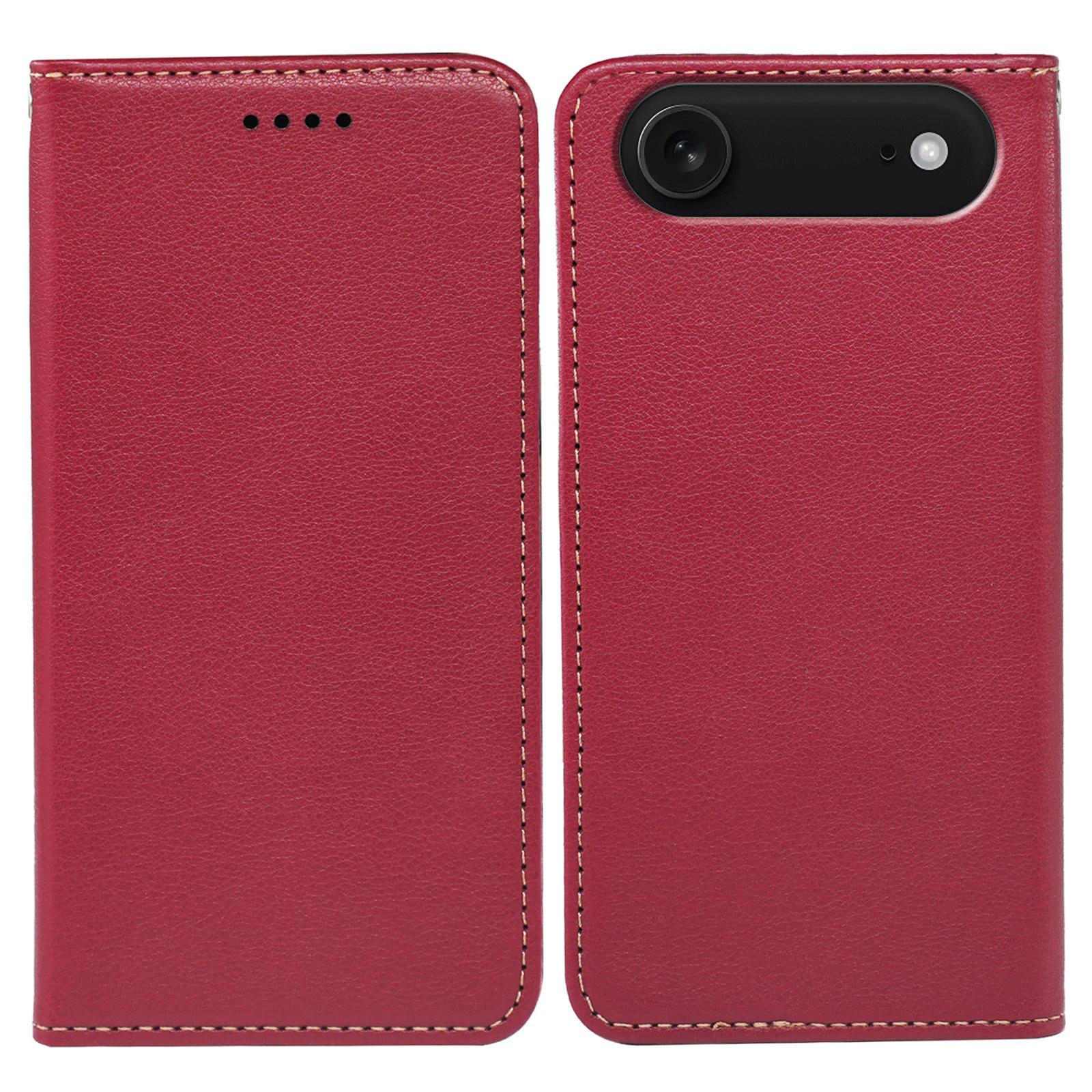 

For iPhone 17 Air Case Wallet RFID Blocking Leather Phone Cover Strong Magnetic Closure Red