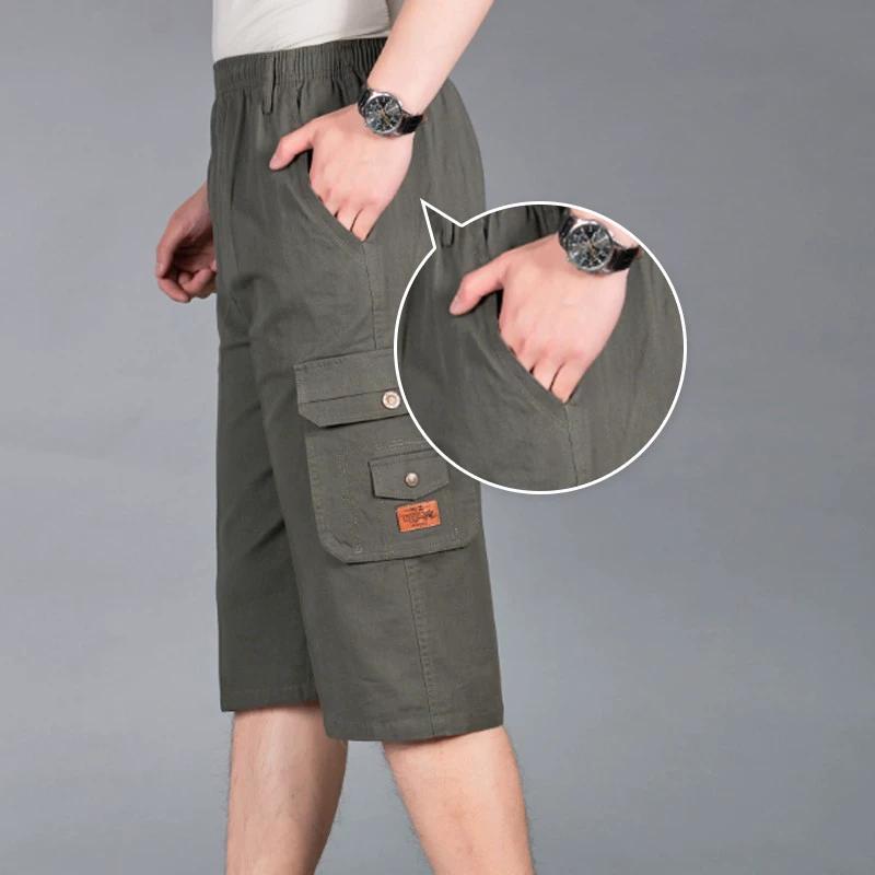

Укороченные брюки, мужские спортивные брюки-карго с несколькими карманами, свободный крой, стильные, со средней талией, на открытом воздухе для мужчин 2XL темно серый