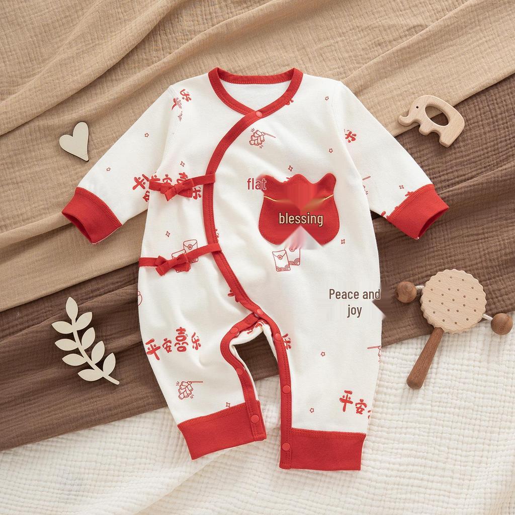 Newborn Festive Romper: Winter Baby Gift, 100-Day Celebration, Class A Baby Clothes
